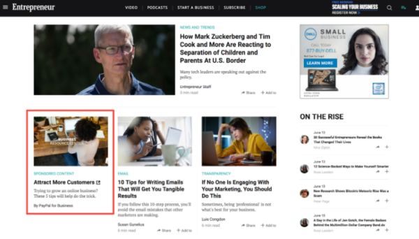 recommendation widget-native advertising